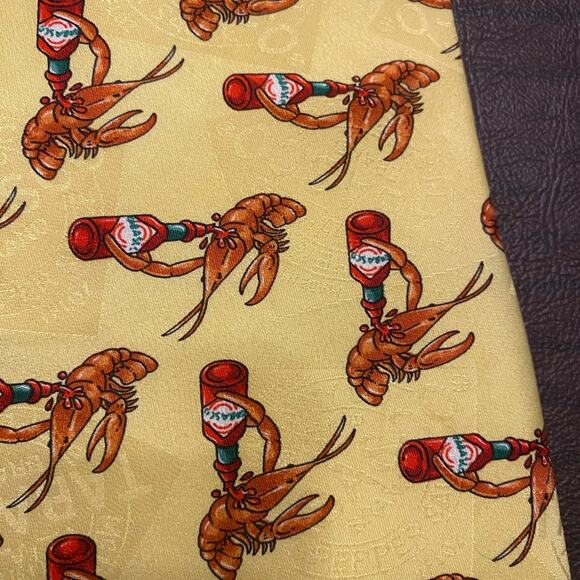 Tabasco‎ Lobster Print Yellow Tie - Picture 2 of 3